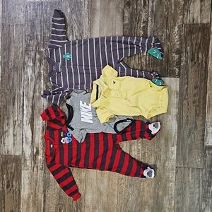 Infant 6 Month LOT Sleppers & Onesies Baby Boy